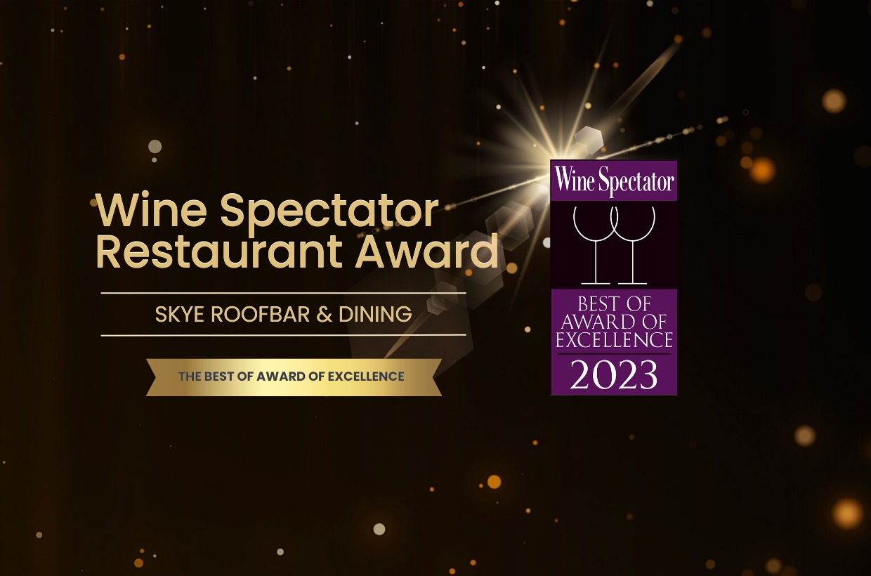 SKYE Roofbar & Dining Wine Spectator Restaurant Award 2023 The Best of Award of Excellence